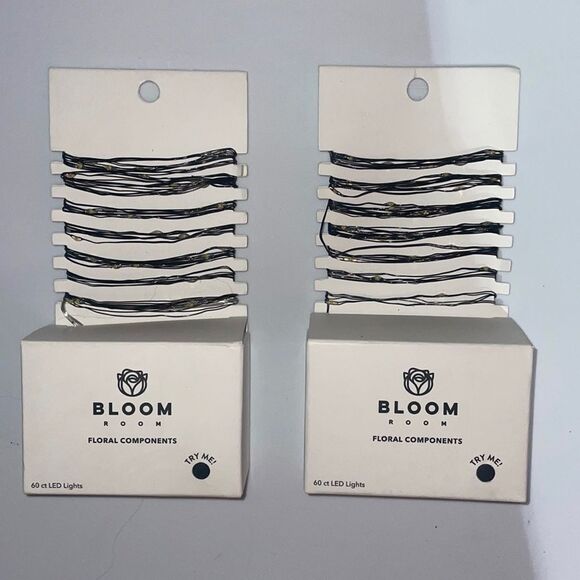 2 x Bloom Room 60 ct LED Mini Black Wire with Warm White String Lights - Picture 3 of 7